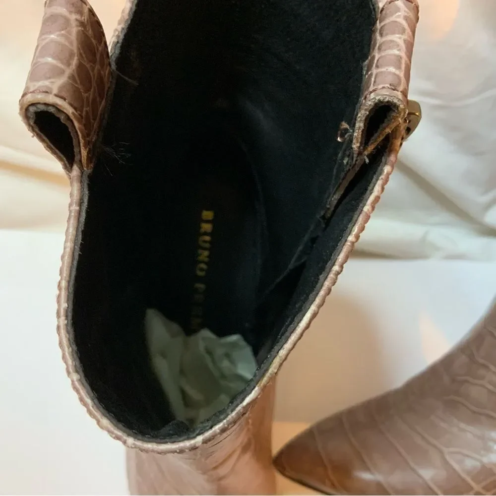 Bruno Premi snake embossed leather upper Women's Shoes Ankle Boots Size 38 / 8